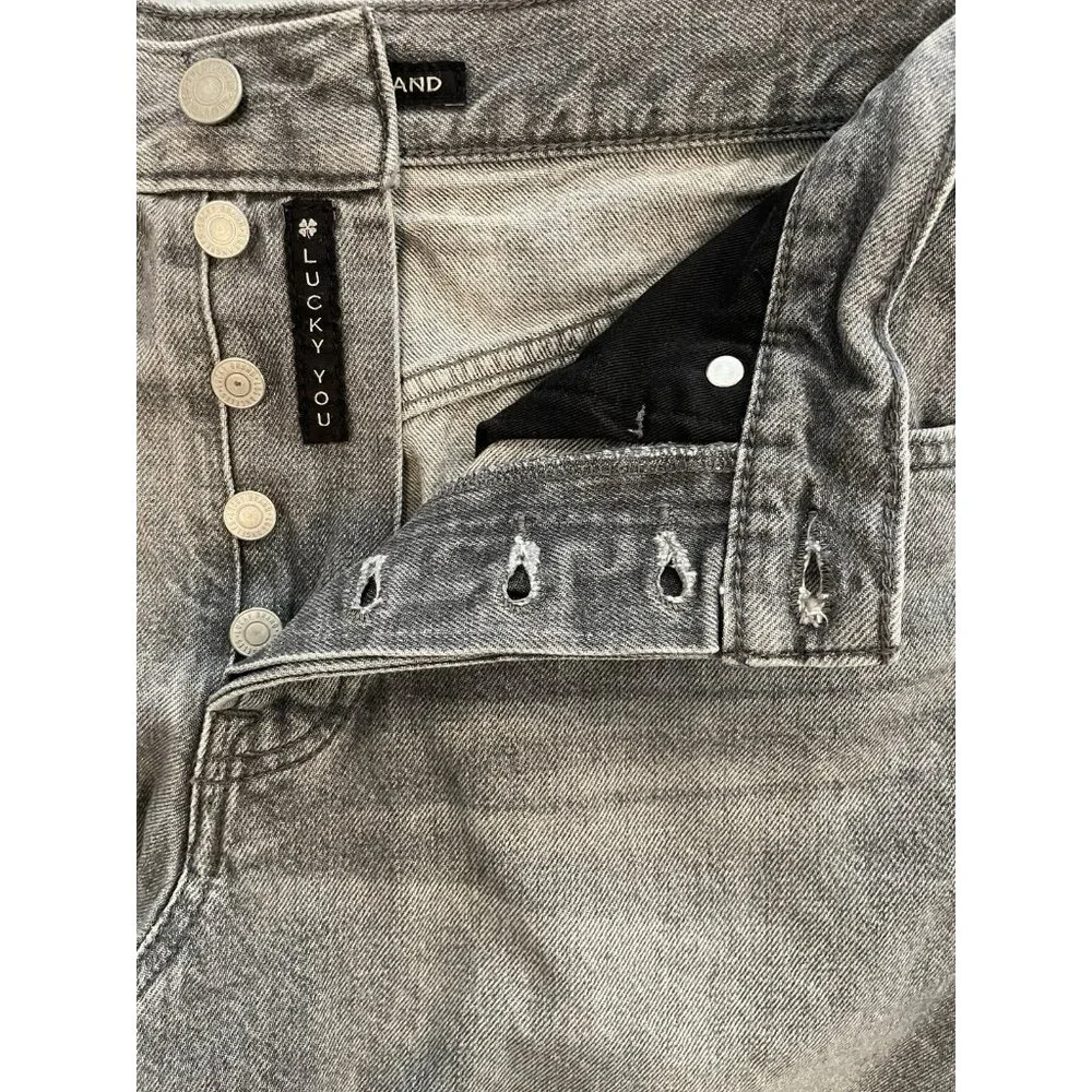 Lucky Brand Women’s Denim Jean Traveler Shorts Sz 0 Gray/Black Distress Frayed - Picture 6 of 14